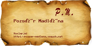 Pozsár Madléna névjegykártya